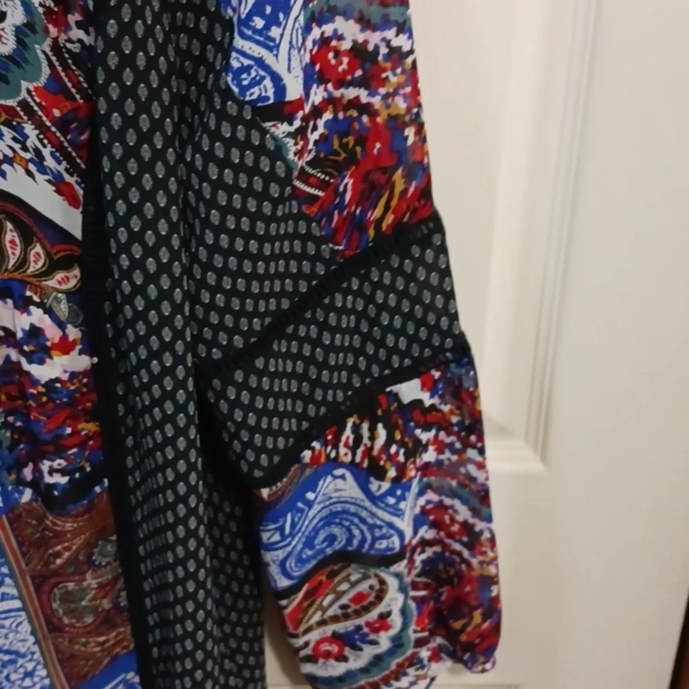 Gibson Latimer sheer tie peasant style top blouse - XL - Picture 4 of 7